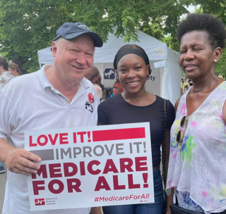 Bob Cotton sharing word about Medicare for All at Columbus Comfest 6/29/2024